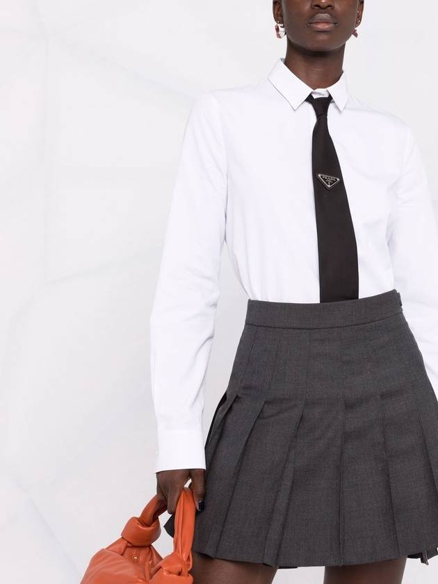 RMB Wool Mini Pleated Skirt Dark Grey - THOM BROWNE - BALAAN 7