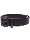 Intrecciato Leather Belt Espresso - BOTTEGA VENETA - BALAAN 4