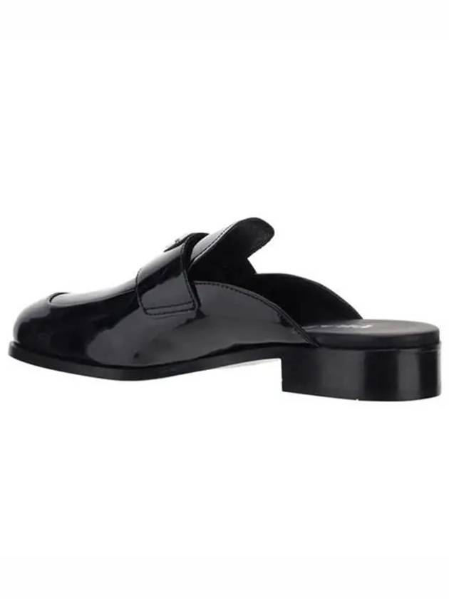 Triangle Logo Patent Leather Mules Black - PRADA - BALAAN 6