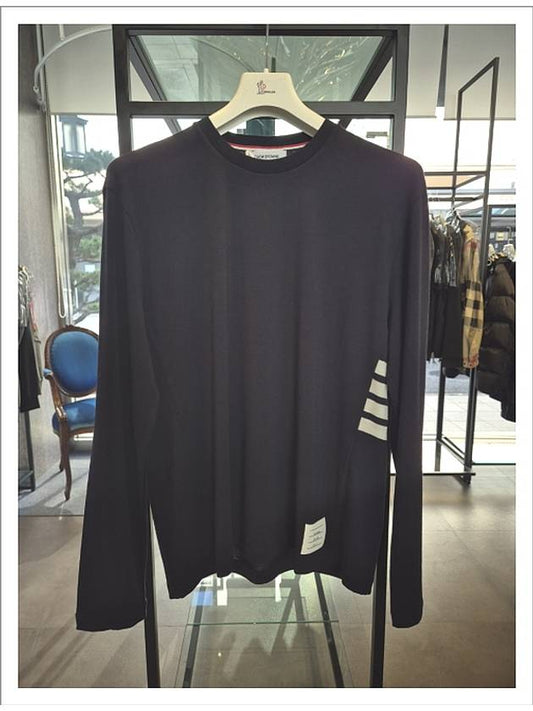 Wool Jersey 4-Bar Long Sleeve T-Shirt Navy - THOM BROWNE - BALAAN 2