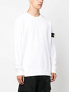 Brushed Cotton Fleece Garment Dyed Crewneck Sweatshirt White - STONE ISLAND - BALAAN 2