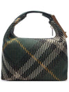 Peg Medium Check Pattern Duffel Bag Green - BURBERRY - BALAAN 5