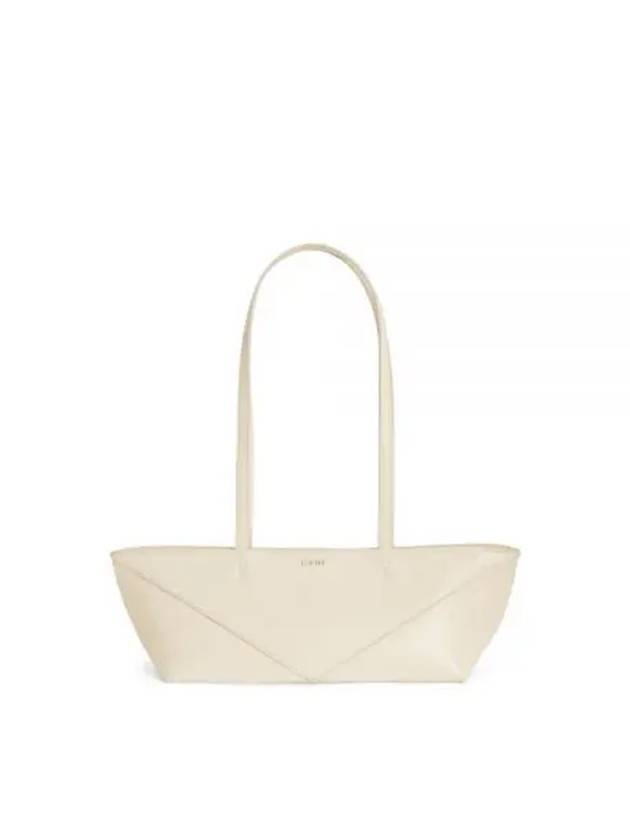 Crop Puzzle Fold Leather Shoulder Bag Chalk - LOEWE - BALAAN 2