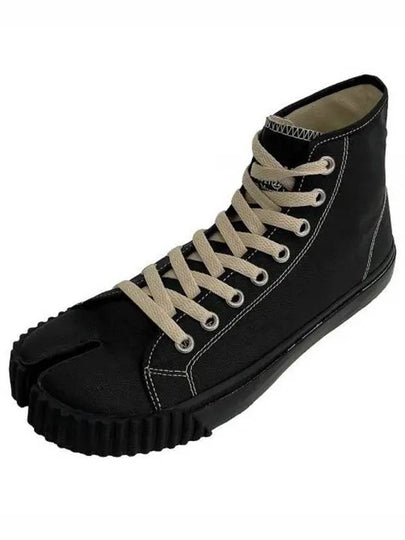 Tabi Canvas High Top Sneakers Black - MAISON MARGIELA - BALAAN 2