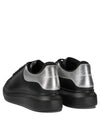 Oversized Silver Tab Low Top Sneakers Black - ALEXANDER MCQUEEN - BALAAN 5