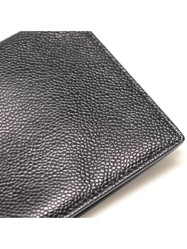 MAW034A00198001 Black Pebble Grain Leather Passport Wallet - THOM BROWNE - BALAAN 6