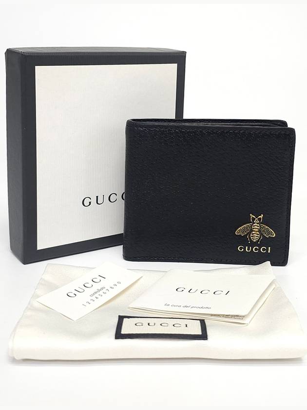 523664 Leather Animalie Bee Half Wallet - GUCCI - BALAAN 1