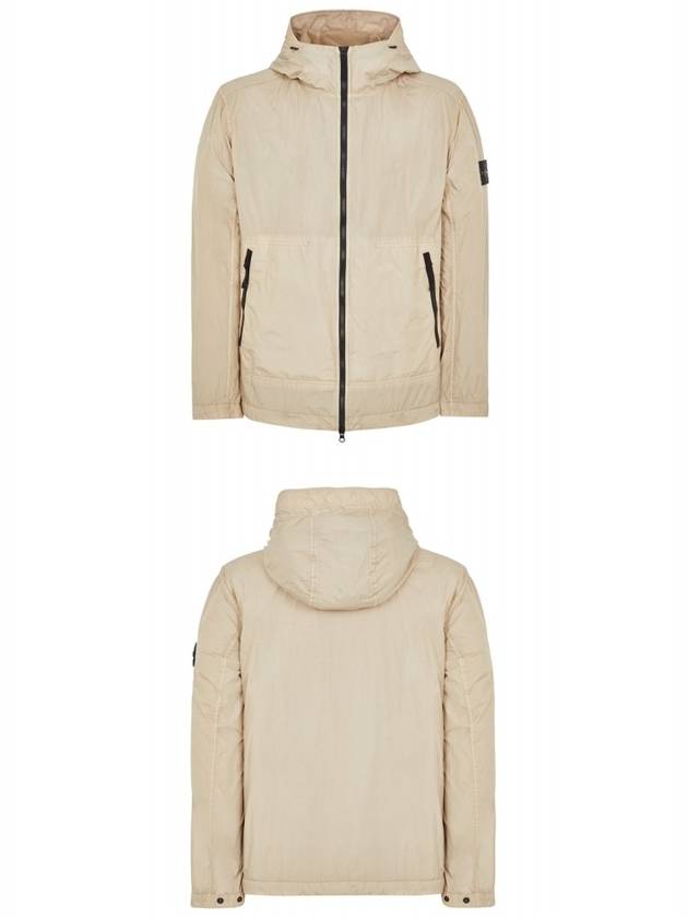 Men's Wappen Patch Nylon Hooded Jacket Beige - STONE ISLAND - BALAAN 5