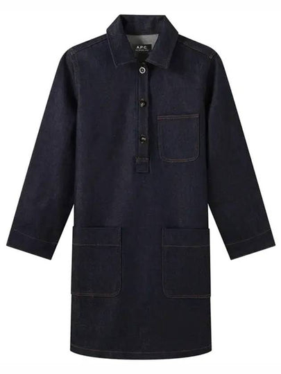 Aurelia Denim Shirt Short Dress Blue - A.P.C. - BALAAN 2