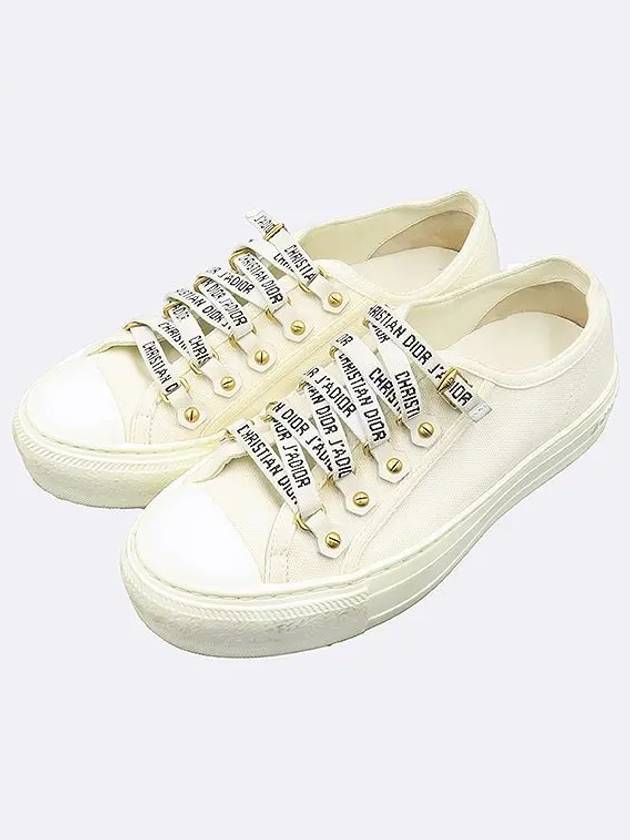 KCK177CVA S06W White Cotton Canvas WALK N Women s Sneakers 225MM - DIOR - BALAAN 6