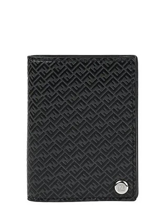 Micro FF Button Slot Card Wallet Black - FENDI - BALAAN 2