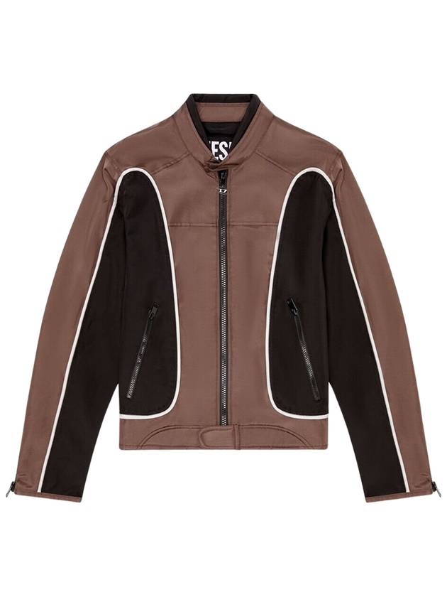 J-Blink Color Block Biker Jacket Black Brown - DIESEL - BALAAN 2