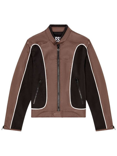 J-Blink Color Block Biker Jacket Black Brown - DIESEL - BALAAN 2