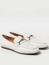 Women's Double T Logo Leather Loafers White - TOD'S - BALAAN 3