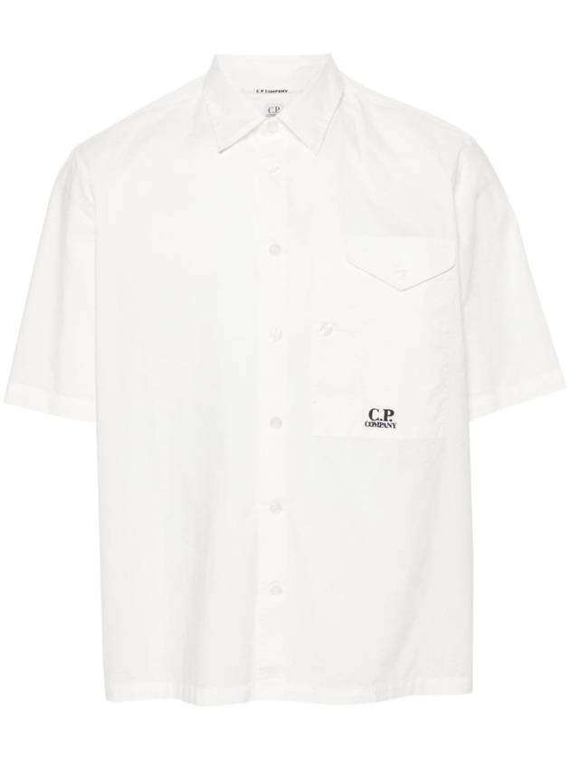 Cotton Popeline Short Sleeve Shirt White - CP COMPANY - BALAAN 2