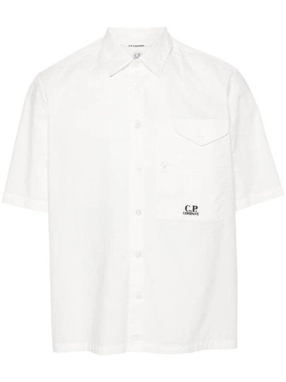 Cotton Popeline Short Sleeve Shirt White - CP COMPANY - BALAAN 2