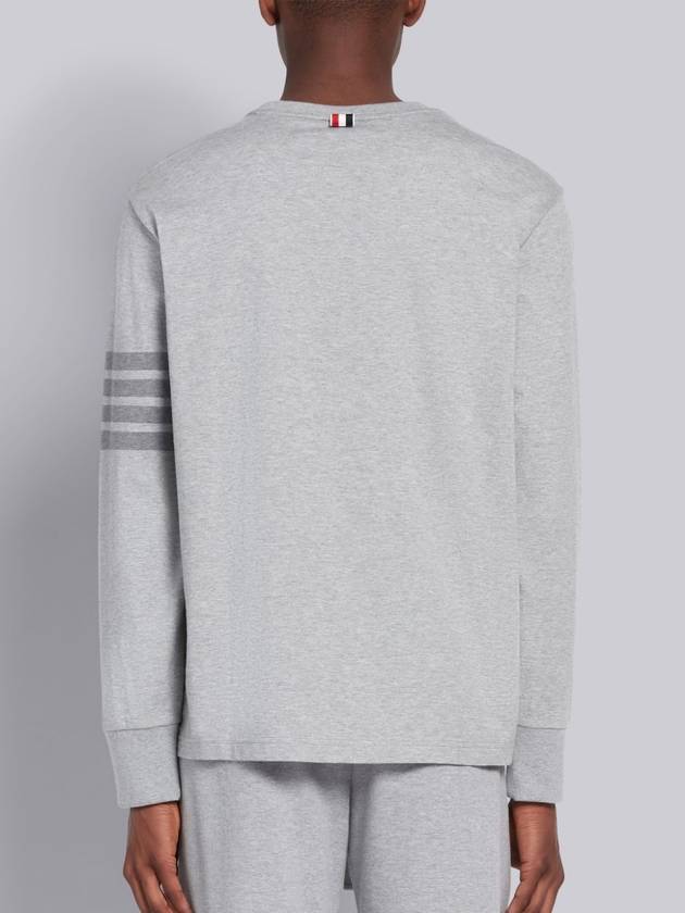 Men's Diagonal Armband Tonal Rugby Long Sleeve T-Shirt Gray - THOM BROWNE - BALAAN.