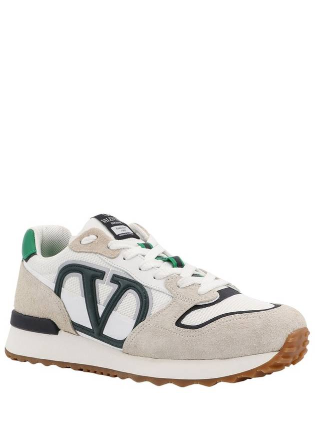 V Logo Low Top Sneakers Green White - VALENTINO - BALAAN 3