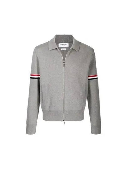 RWB Arm Banding Milano Stitch Collar Zip-up Jacket Grey - THOM BROWNE - BALAAN 2