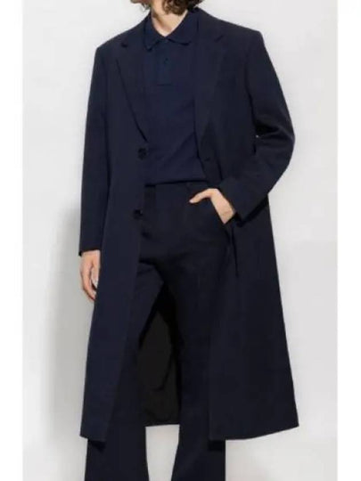 Two Button Wool Single Coat Navy - AMI - BALAAN 2