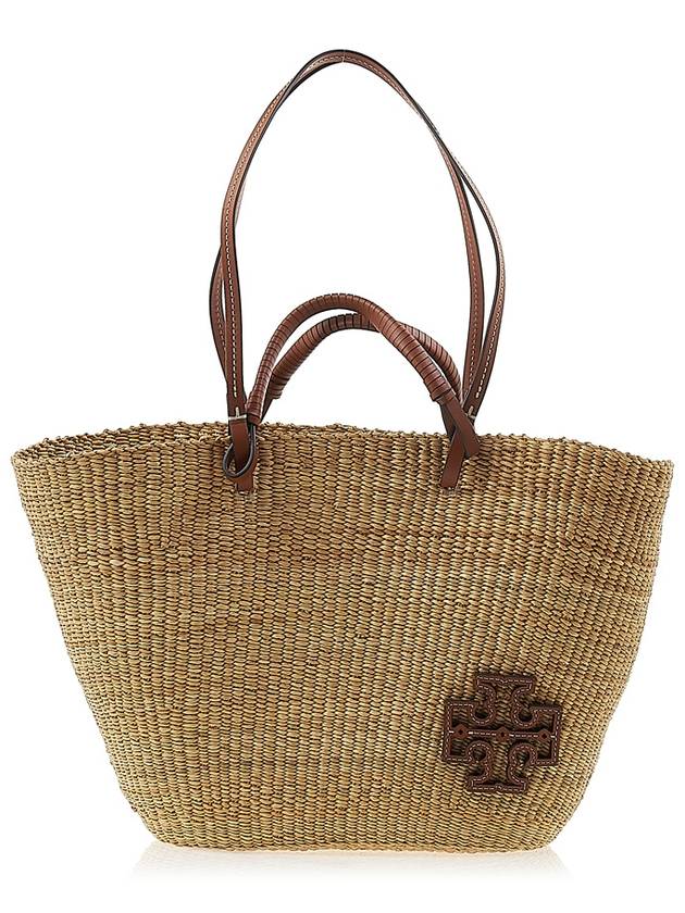 Ella Straw Basket Tote Bag Beige - TORY BURCH - BALAAN 3