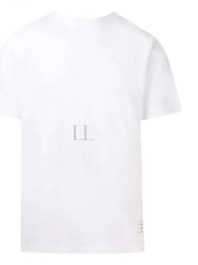 Men's Side Slit Relaxed Short Sleeve T-Shirt White - THOM BROWNE - BALAAN 2