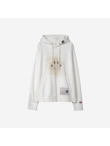 Smile Print Cotton Hoodie White - MIHARA YASUHIRO - BALAAN 1