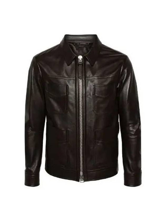 Grain Leather Jacket Brown - TOM FORD - BALAAN 2