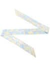 Logo Print Mini Silk Scarf Beige Blue - SALVATORE FERRAGAMO - BALAAN 4