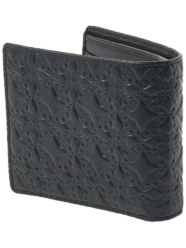 Embossed Nappa Leather Half Wallet Black - VIVIENNE WESTWOOD - BALAAN 4