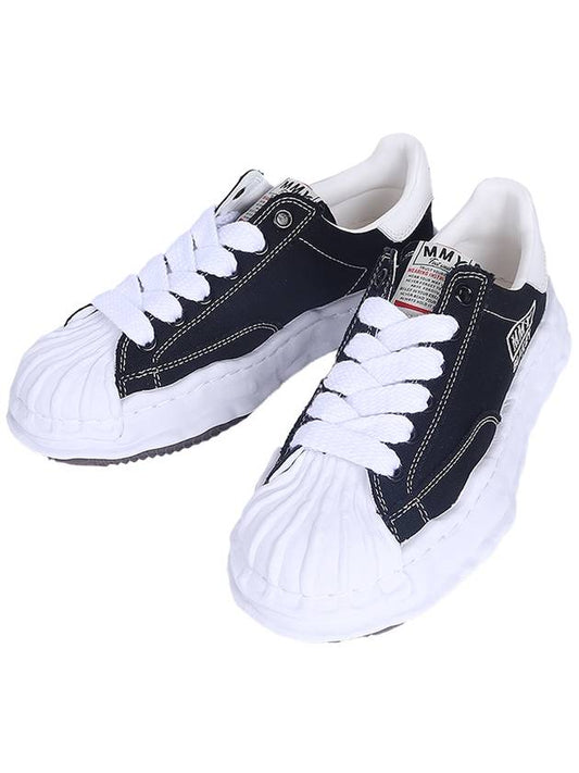 Blakey OG Sole Canvas Low Top Sneakers Black White - MAISON MIHARA YASUHIRO - BALAAN 2