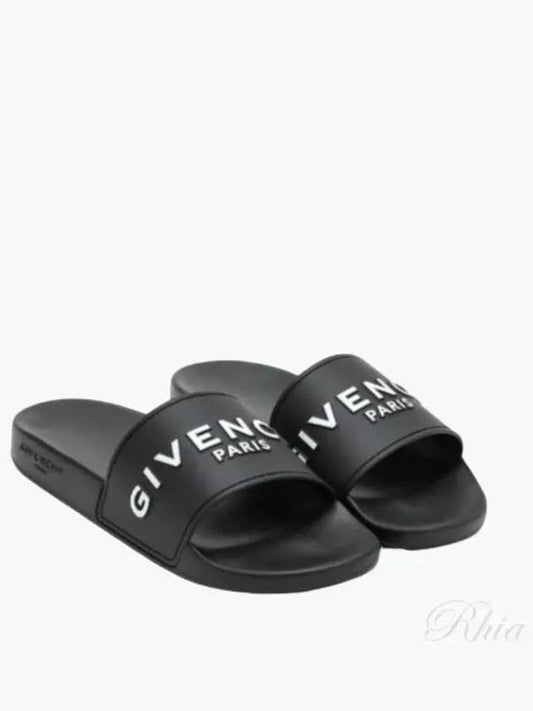 logo slippers black - GIVENCHY - BALAAN 2
