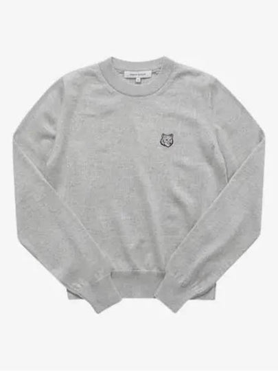 Bold Fox Head Wool Knit Top Grey - MAISON KITSUNE - BALAAN 2