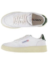 Men's Medalist Leather Low Top Sneakers White Green - AUTRY - BALAAN 2