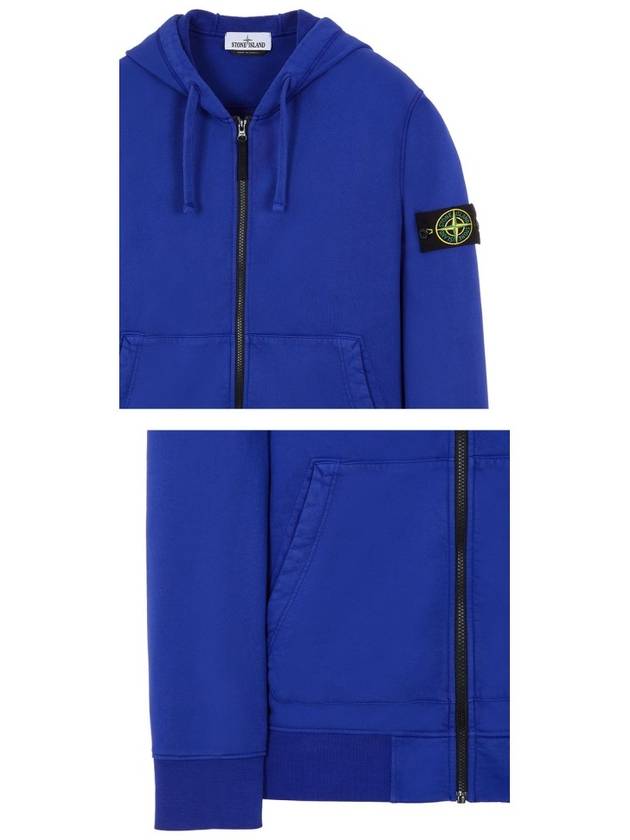 Men's Waffen Patch Fleece Zip Up Hoodie Bluette - STONE ISLAND - BALAAN 6