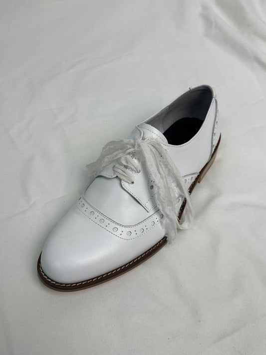 Silk lace derby shoes White - BLEAK BAKE - BALAAN 2