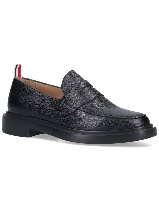 Pebble Grain Rubber Sole Penny Loafer Black - THOM BROWNE - BALAAN 3