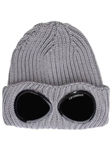 Extra Fine Merino Wool Goggles Beanie Gray - CP COMPANY - BALAAN 1