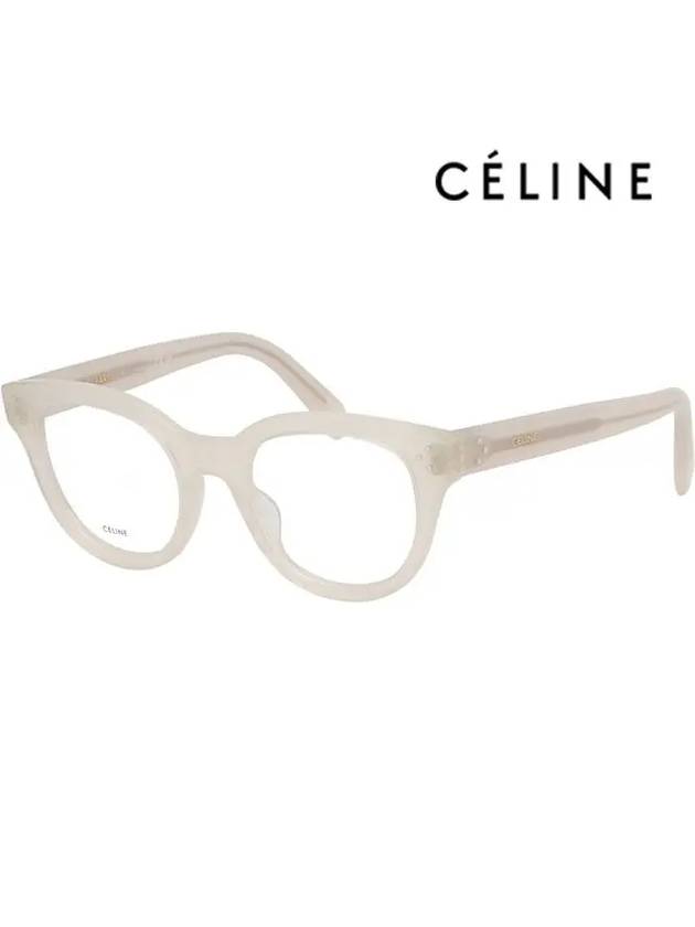 Eyewear Logo Round Acetate Eyeglasses Ivory - CELINE - BALAAN 2