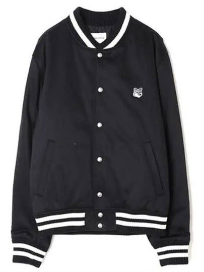 Cotton Satin Teddy Jacket Black - MAISON KITSUNE - BALAAN 2