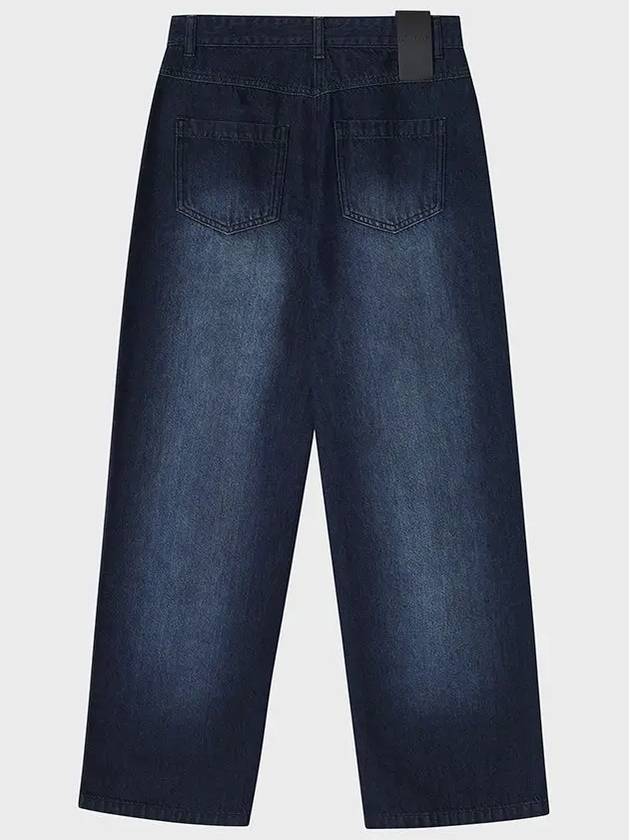 Contrast Indigo Denim Wide Pants Indigo - NOIRER FOR WOMEN - BALAAN 4