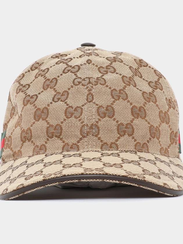 Original GG Web Supreme Canvas Baseball Ball Cap Beige Ebony - GUCCI - BALAAN 3