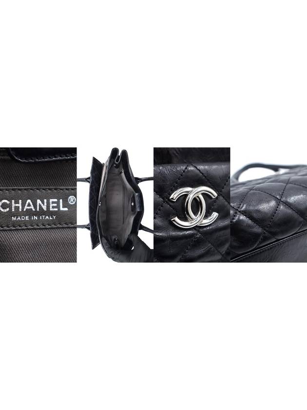 Women s Chanel Black Aged Glazed Calfskin Silver Plated Executive Quilted Shoulder Bag 12th gt Gangbuk used luxury goods - CHANEL - BALAAN 7