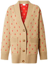 Monogram Wool Cashmere Oversized Cardigan Archive Beige - BURBERRY - BALAAN 2