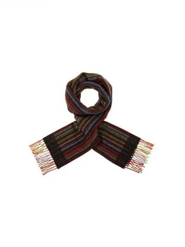 Herringbone striped wool scarf black 271530 - PAUL SMITH - BALAAN 1