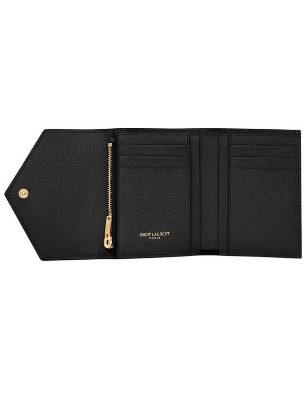 Matelasse Monogram Quilting Flap Half Wallet Black - SAINT LAURENT - BALAAN 5