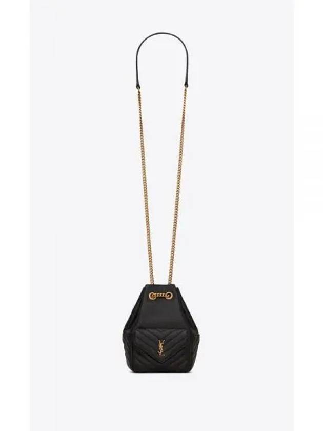 Joe Quilted Lambskin Mini Bucket Bag Black - SAINT LAURENT - BALAAN.