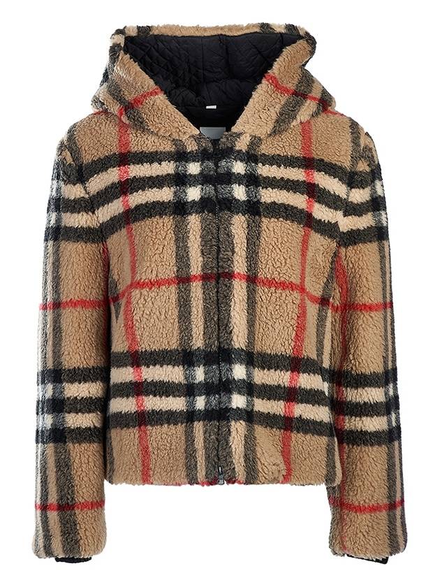 Check Fleece Zip-Up Hoodie Archive Beige - BURBERRY - BALAAN 2