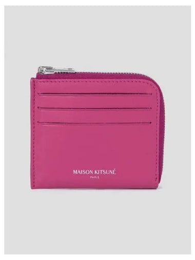 Unisex zip up card holder wallet Fuschia domestic product - MAISON KITSUNE - BALAAN 1