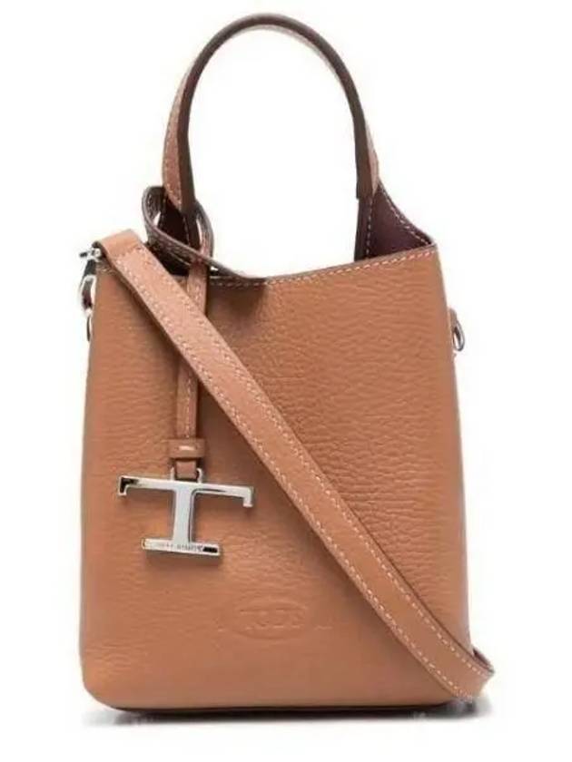 Micro Leather Mini Tote Bag Brown - TOD'S - BALAAN 2